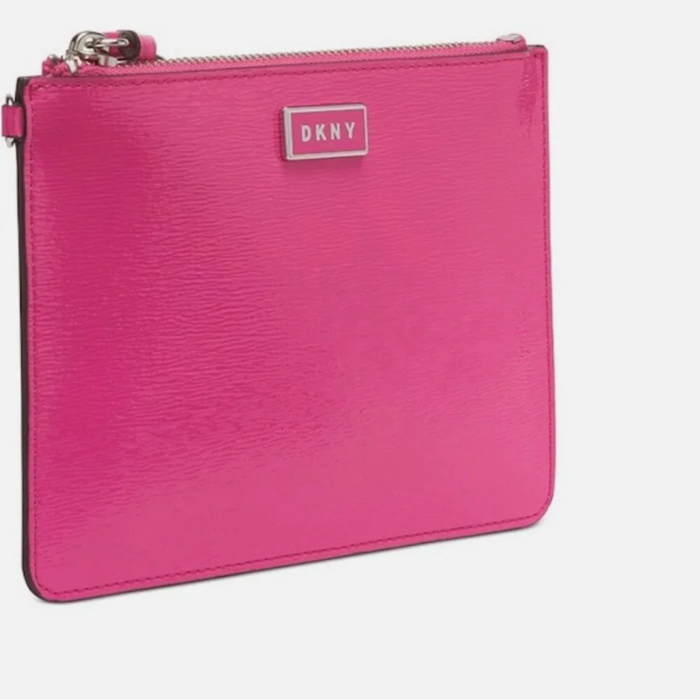 DKNY Gigi Wristlet Hot Pink Patent Leather